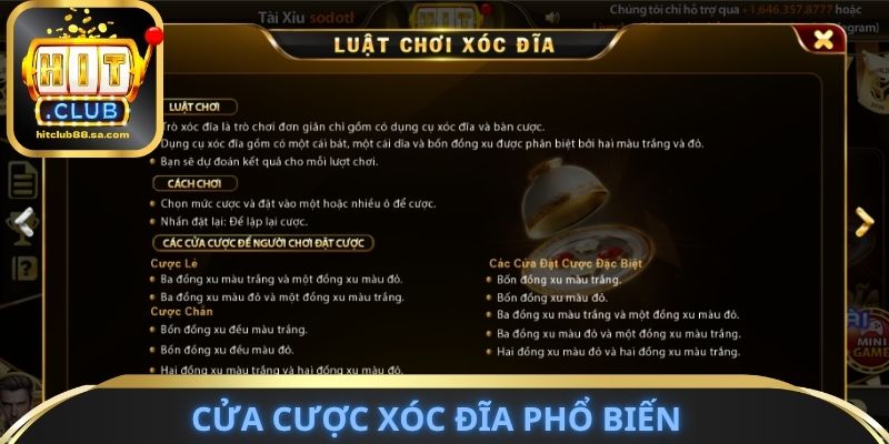Cửa cược xóc đĩa phổ biến