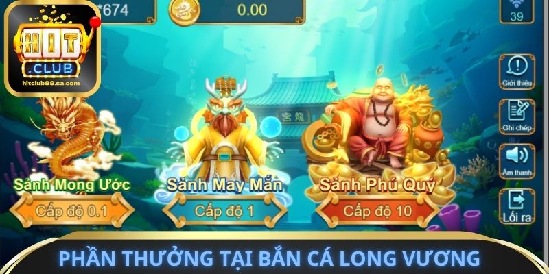Giá trị phần thưởng tại bắn cá long vương