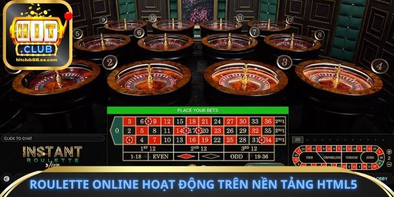 Roulette online hoạt động trên nền tảng HTML5
